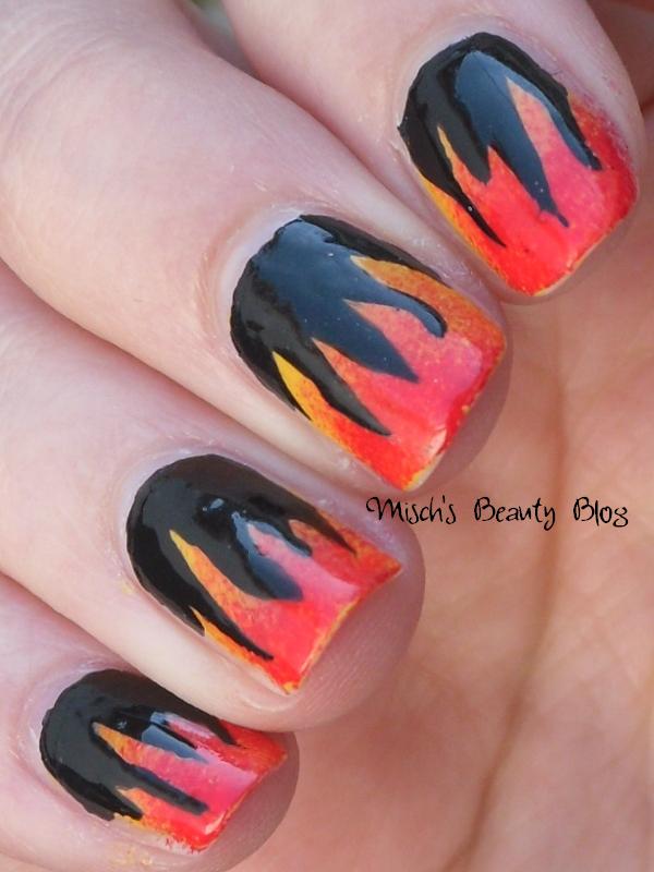  Beauty Blog: NOTD March 29th: Hunger Games Inspired Flame Nail Art